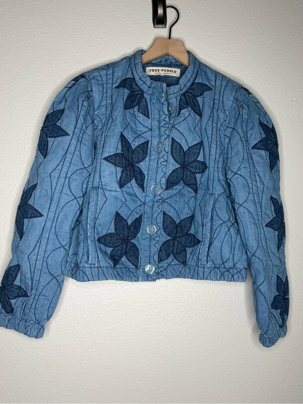 *NEW* Free People Quinn Quilted Cotton Demin Jacket, size S - Picture 5 of 8
